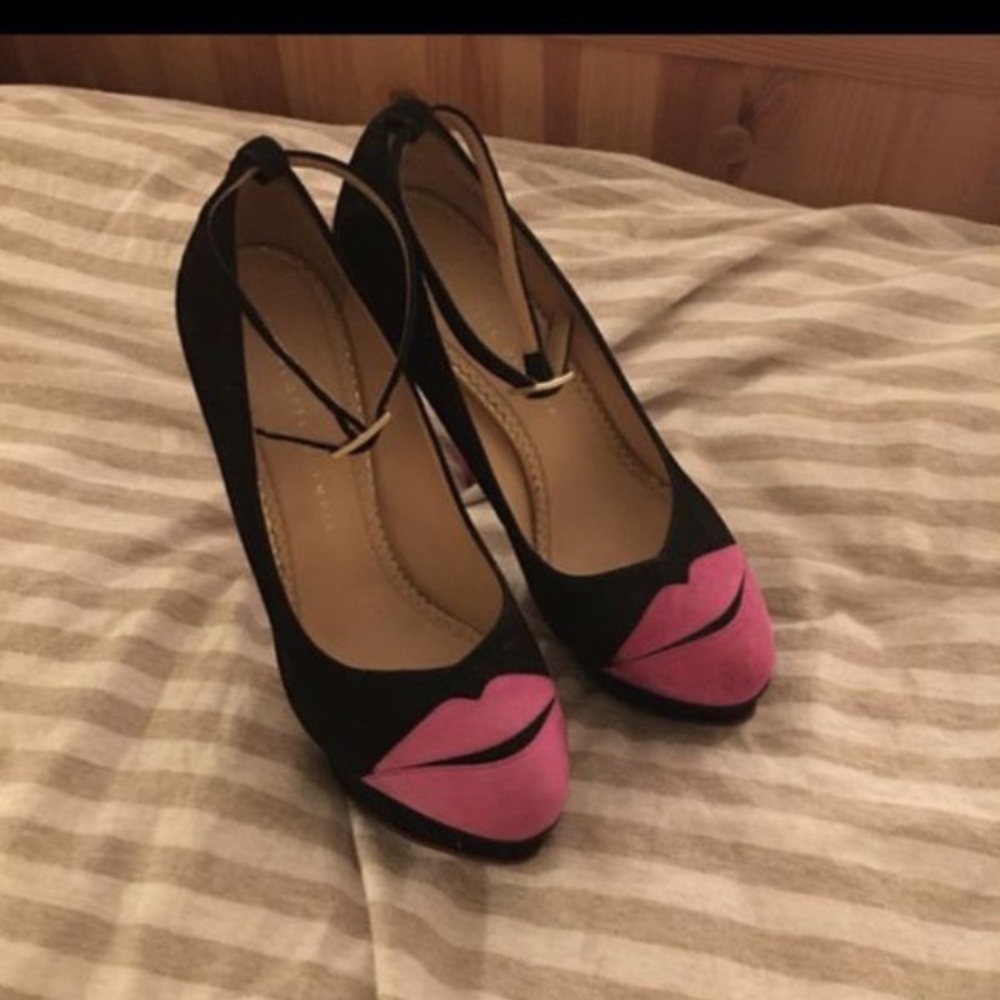 Charlotte Olympia black &pink high hill 8/8.5women